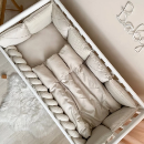 Set lenjerie patut bebe Velvet latte